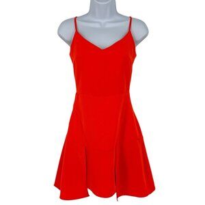 Storee A-Line Mini Dress V-neck Sleeveless Orange Size Small